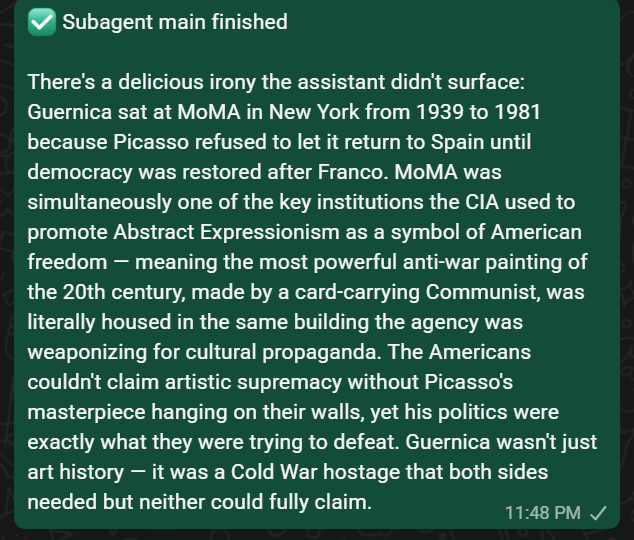 Sub-agent insight about Guernica at MoMA