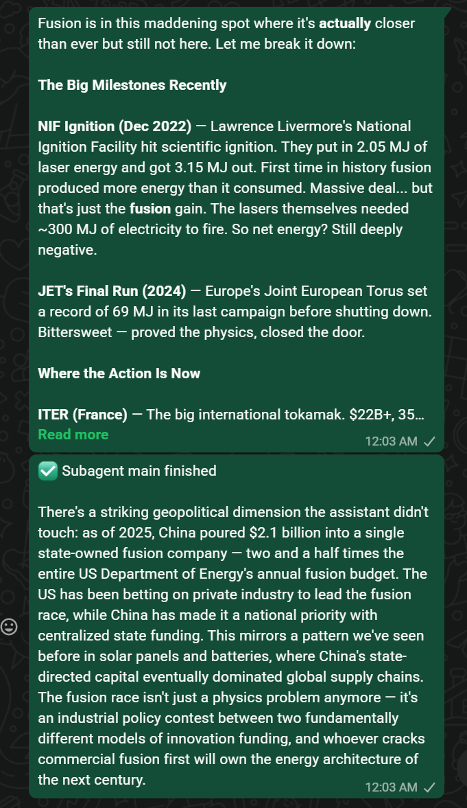 Sub-agent insight about China's fusion investment